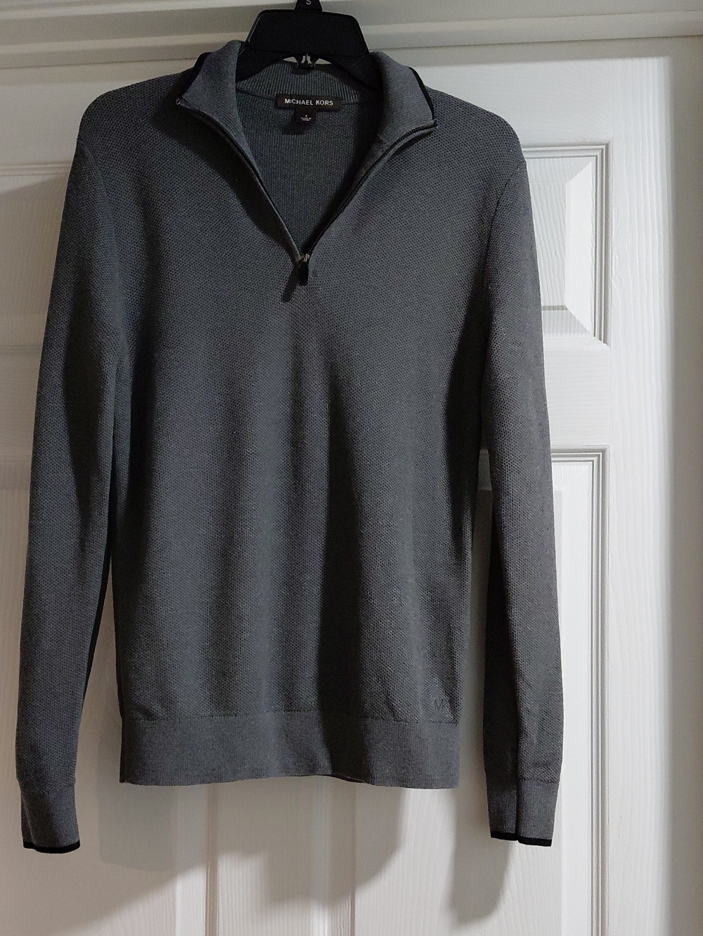 Michael Kors Men’s Charcoal Zip Mock-Neck Sweater